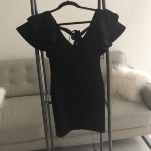 Black dress with sleeve accents